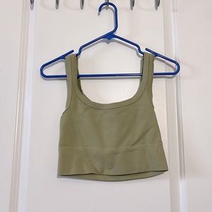 Olive green fitted crop top